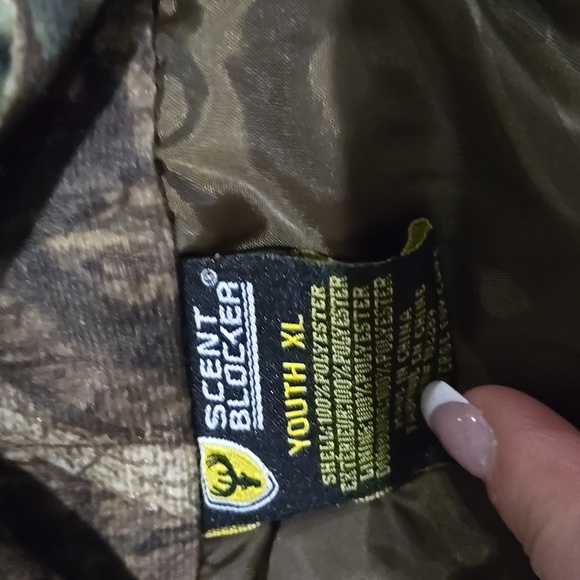 Scent blocker rain blocker fleece camo jacket size Youth xl - Picture 5 of 5